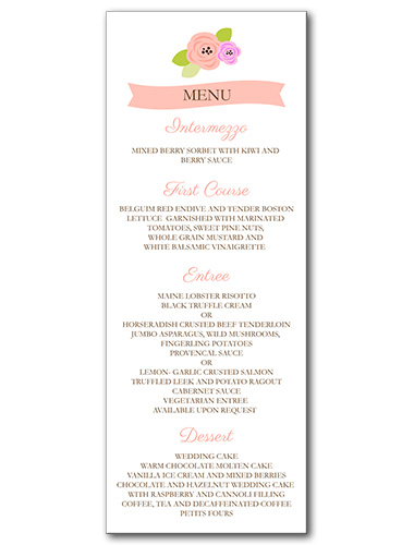 A Bloomed Occasion Menu