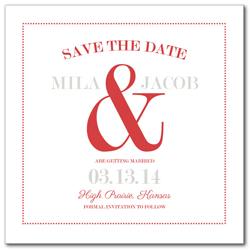 A Bold Display Square Save the Date Card