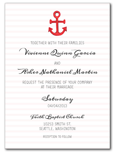 Anchors Away Wedding Invitation