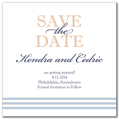 Airy Breeze Square Save the Date Card