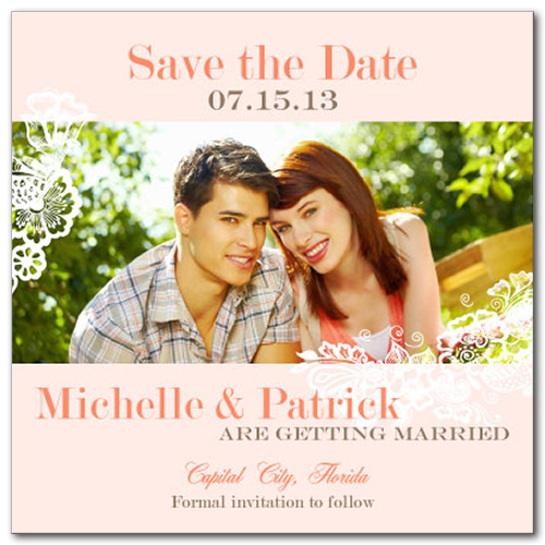 Airy Delight Square Save the Date Card