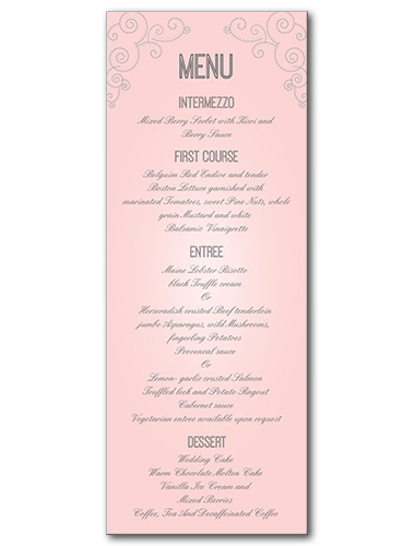 Always and Forever Menu
