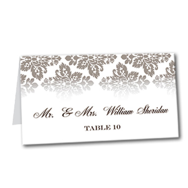 Antique Damask Table Card