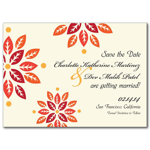 Autumn Bloom Save the Date Card
