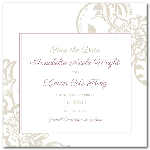 Blissful Garden Square Save the Date Card
