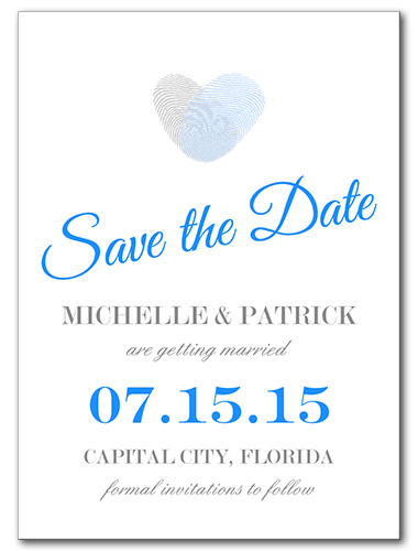 Blue Thumbprint Save the Date