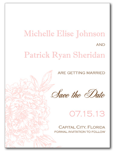 Blushed Blossom Save the Date Card