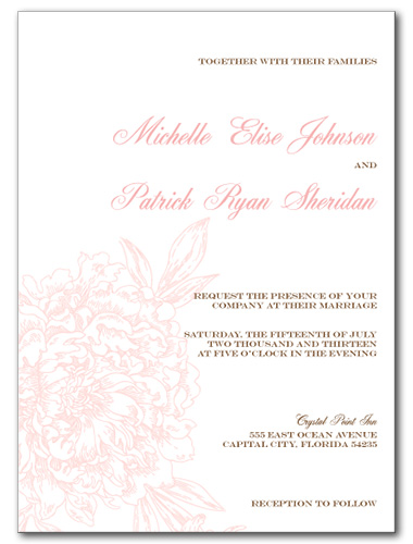Blushed Blossom Wedding Invitation