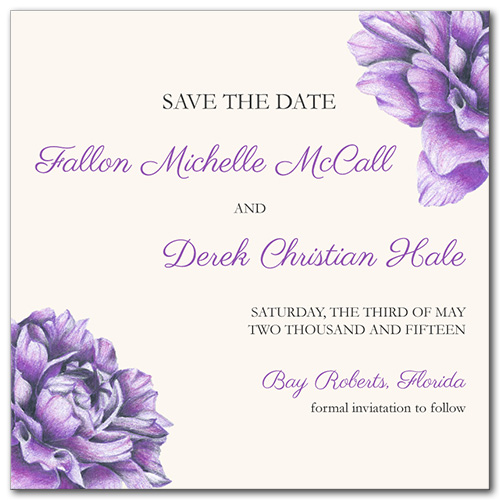 Charming Floral Square Save the Date Card