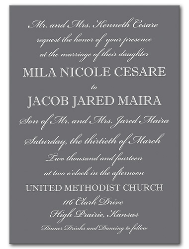 Classic Monochrome Wedding Invitation