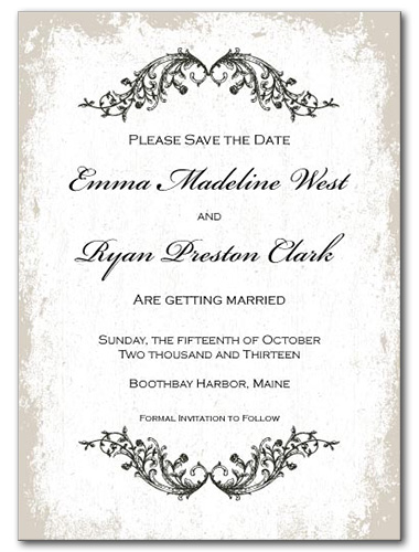 Classic Vines Save the Date Card
