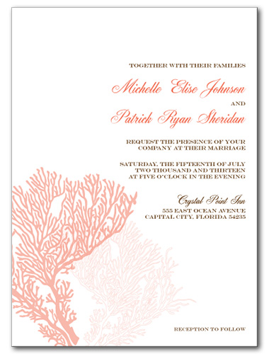 Coral Delight Wedding Invitation