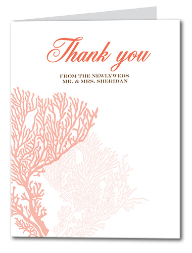 Coral Delight Thank You Card
