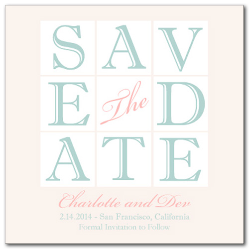 Delicate Spell Square Save the Date Card