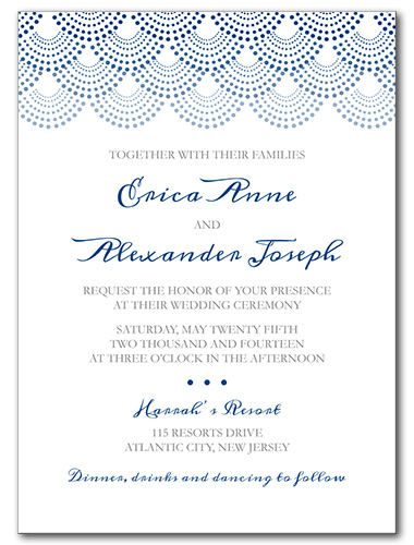 Dotted Scallop Wedding Invitation