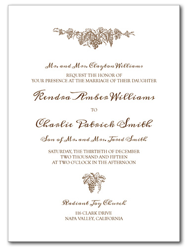 Elegant Vineyard Wedding Invitation