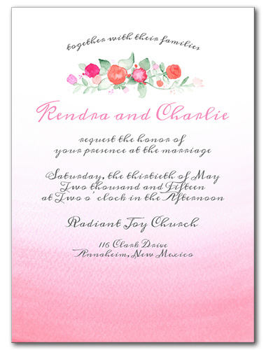 Faded Florals Wedding Invitation