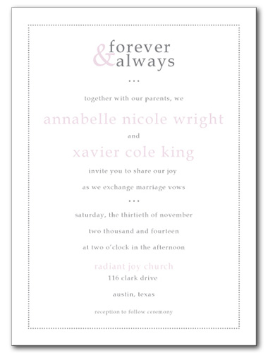 Forever and Always Wedding Invitation