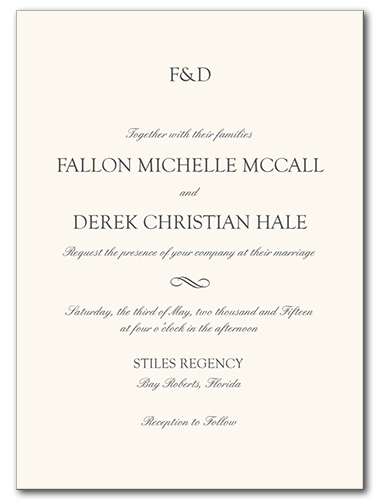 Formal Attire Wedding Invitation