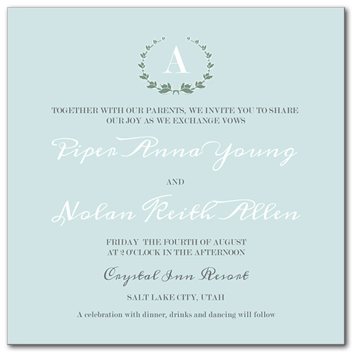Fresh Mint Wedding Invitation