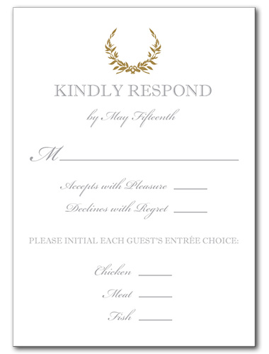 Gold Wreath Response Card