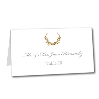 Gold Wreath Table Card