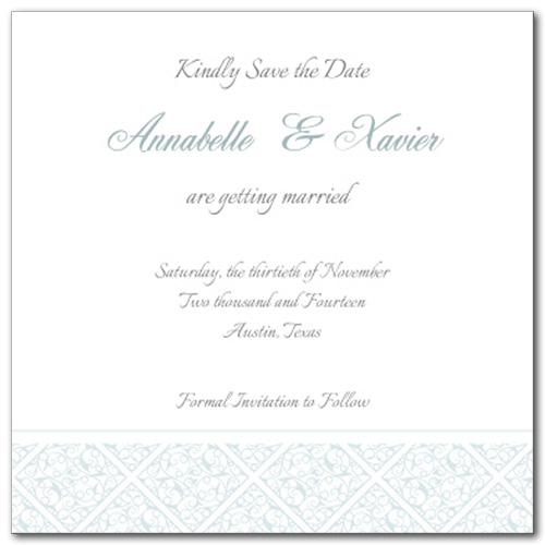 Gracious Glamour Square Save the Date Card