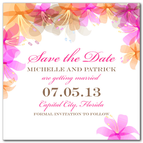 Hawaiian Bliss Square Save the Date Card