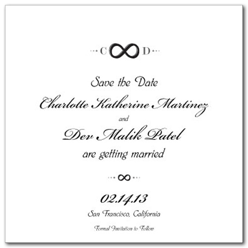 Infinite Love Square Save the Date Card