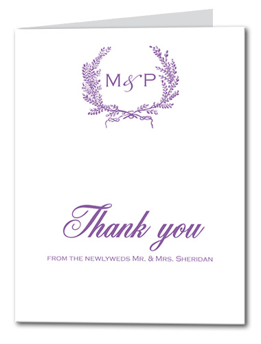 Lavender Wreath Thank You Card