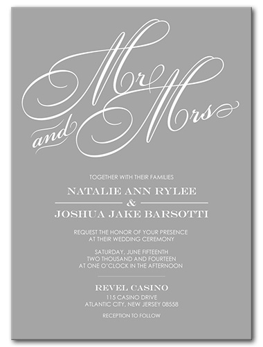 Mr. and Mrs. Wedding Invitation