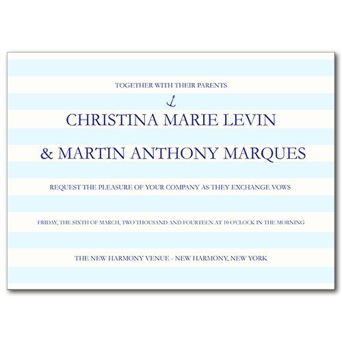 Nautical Stripes Wedding Invitation