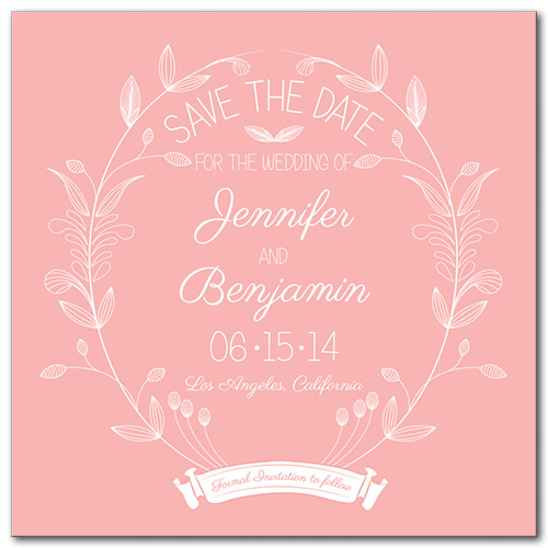 Pink Delight Square Save the Date Card