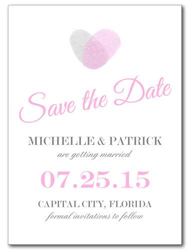 Pink Thumbprint Save the Date