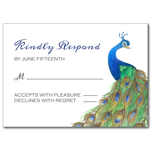 Pretty Peacock Response Card