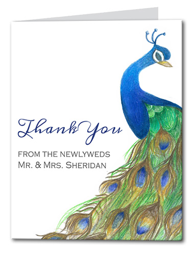 Pretty Peacock Thank You Card
