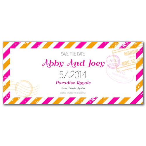 Pretty Postage Save the Date Card