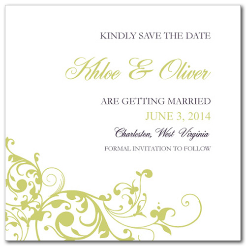 Pure Divine Square Save the Date Card