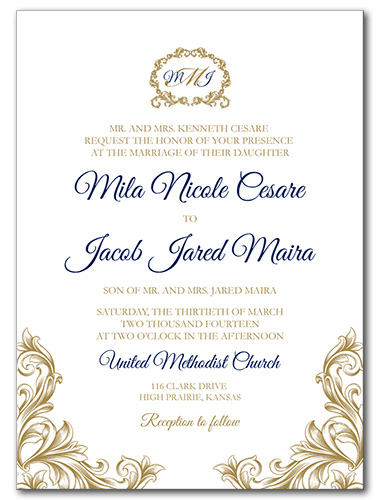 Regal Monogram Wedding Invitation