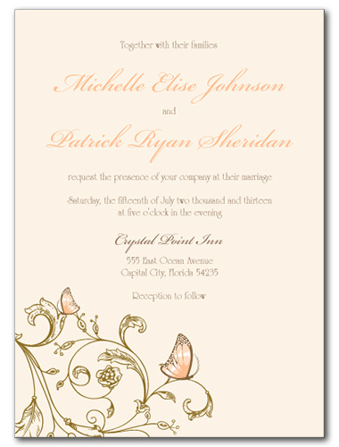 Resting Butterfly Wedding Invitation