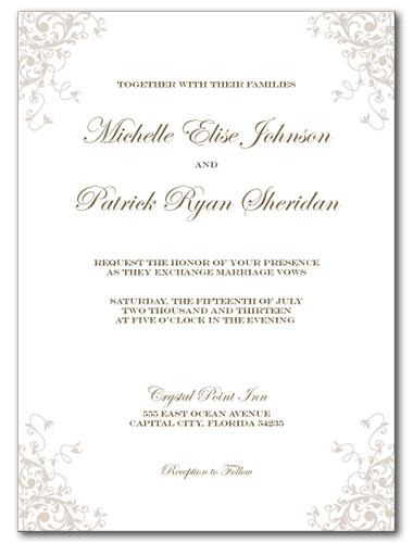 Romantic Flourish Wedding Invitation