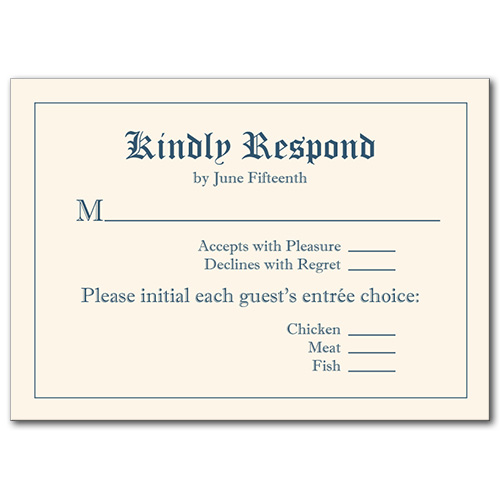 Royal Affair Response Card