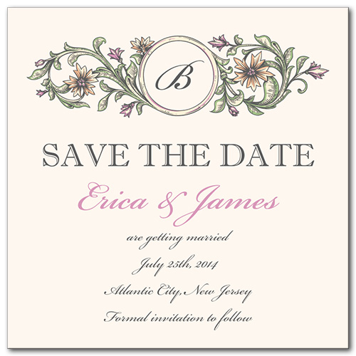 Rustic Leaves Square Save the Date