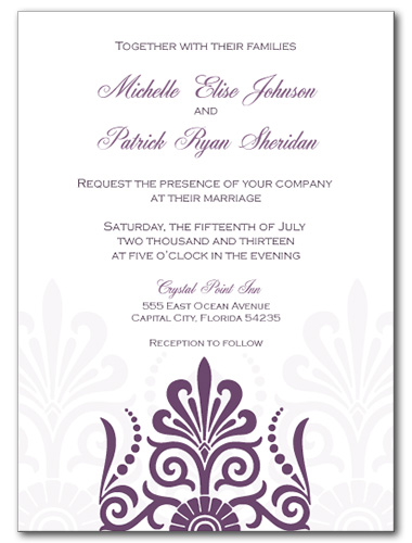 Sheer Plum Wedding Invitation