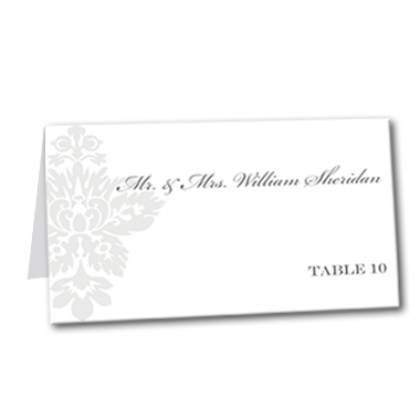 Simple Damask Table Card