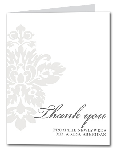 Simple Damask Thank You Card