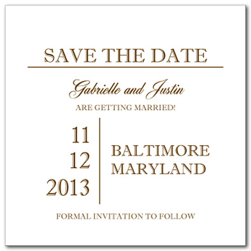 Simple Gold Square Save the Date Card