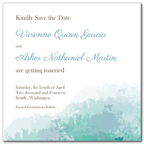 Soft Sea Square Save the Date Card