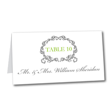 Timeless Chartruese Table Card