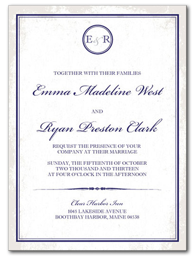 Traditional Nautical Wedding Invitation